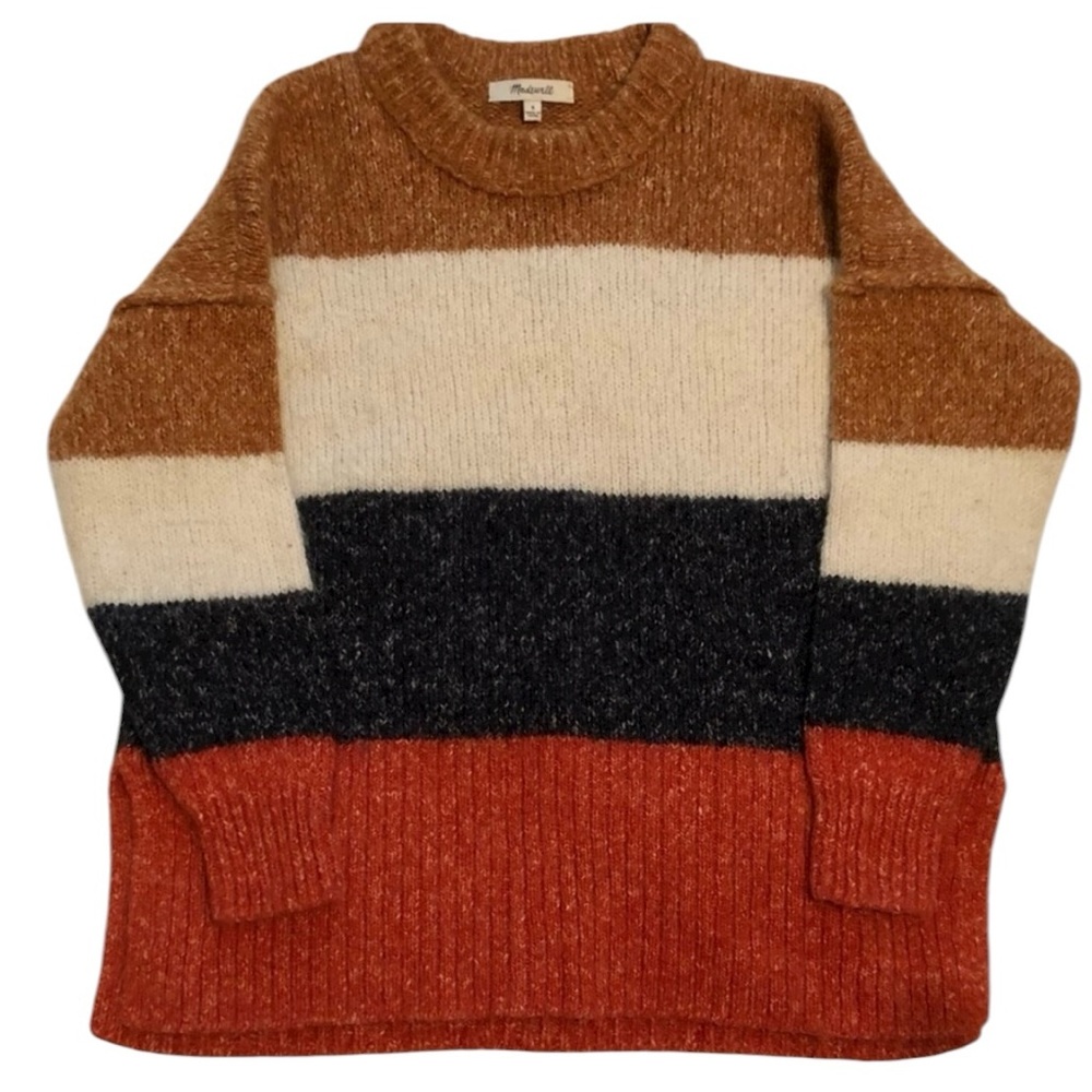 Madewell Women's Striped Baxter Oversized Sweater Alpaca size Small